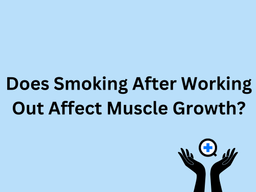 A blue image with text saying "Does Smoking After Working Out Affect Muscle Growth"