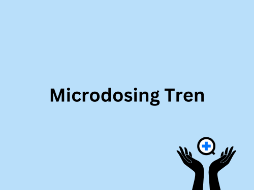A blue image with text saying "Microdosing Tren: Risks and Benefits"