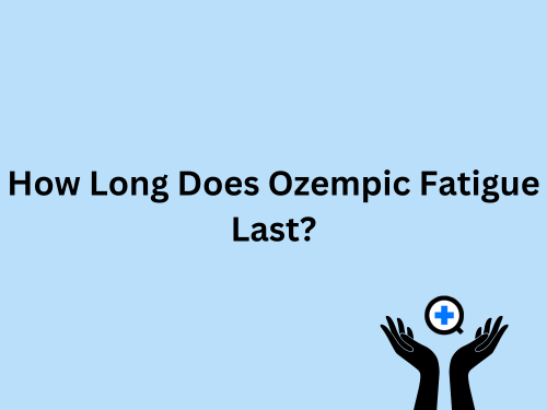 A blue image with text saying "How Long Does Ozempic Fatigue Last?"