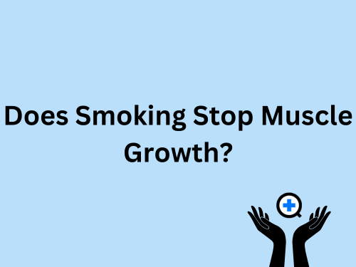 A blue image with text saying "Does Smoking Stop Muscle Growth?"