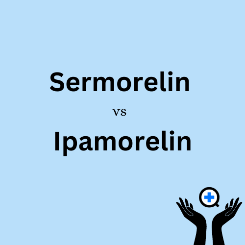 A blue image with text saying "Sermorelin vs Ipamorelin: A Comprehensive Overview"