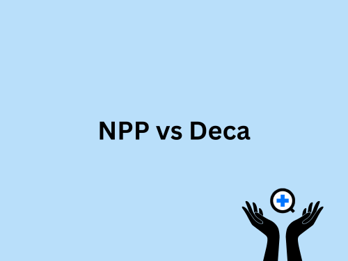 A blue image with text saying "NPP vs Deca"
