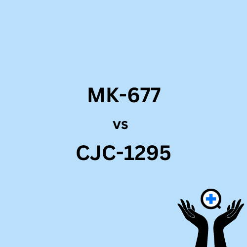 A blue image with text saying "MK-677 vs CJC-1295"