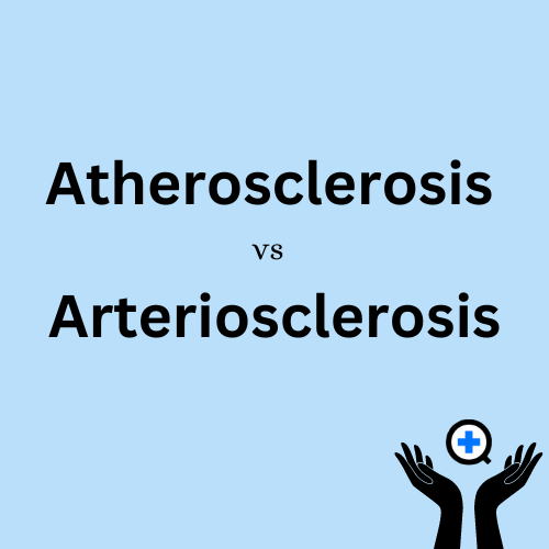 A blue image with text saying "Atherosclerosis vs Arteriosclerosis"