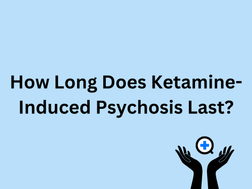A blue image with text saying "How Long Does Ketamine-Induced Psychosis Last?"