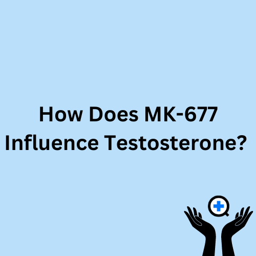 A blue image with text saying "How Does MK-677 Influence Testosterone "