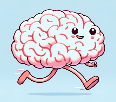 An image of brain running. 