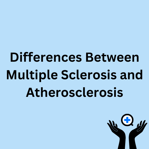 A blue image with text saying "Differences Between Multiple Sclerosis and Atherosclerosis"