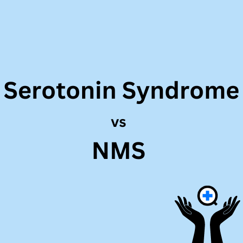 A blue image with text saying "Serotonin Syndrome vs NMS"