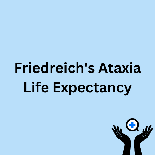 A blue image with text saying "Life Expectancy of Friedrich's Ataxia Sufferers"
