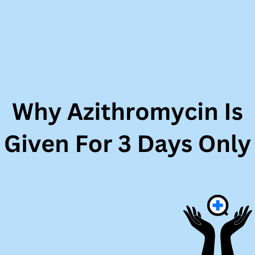 A blue image with text saying "Why Azithromycin Is Given For 3 Days Only"