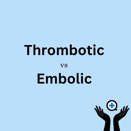 A blue image with text saying "Thrombotic vs Embolic"