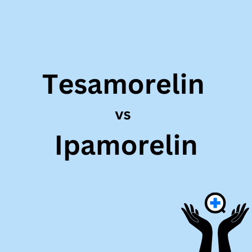 A blue image with text saying "Comparing Tesamorelin and Ipamorelin"