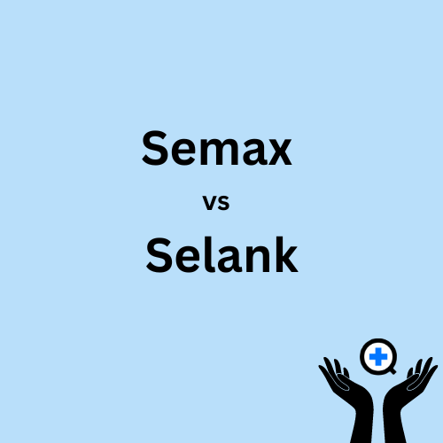 A blue image with text saying "Comparing Semax and Selank: A Detailed Look at Two Synthetic Peptides"
