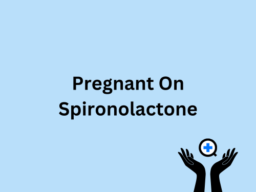 A blue image with text saying "Pregnant On Spironolactone"