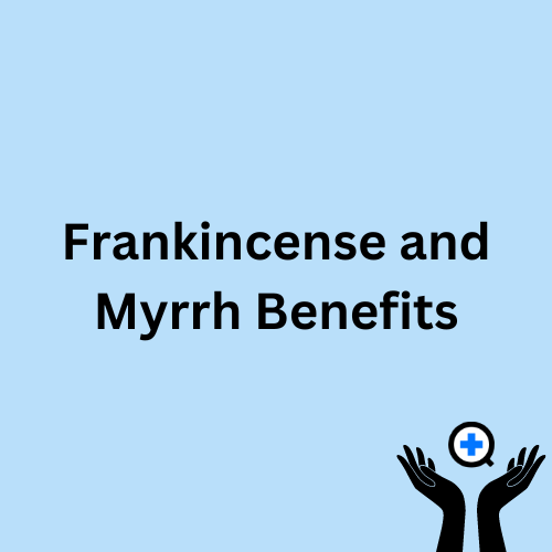 A blue image with text saying "Frankincense and Myrrh"