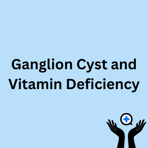 A blue image with text saying "Ganglion Cyst and Vitamin Deficiency"