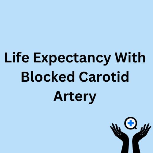 A blue image with text saying "Life Expectancy With Blocked Carotid Artery"
