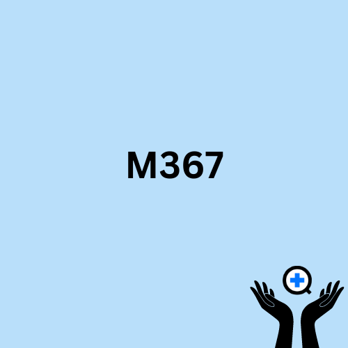 A blue image with text saying "The M367 White Oval Pill"