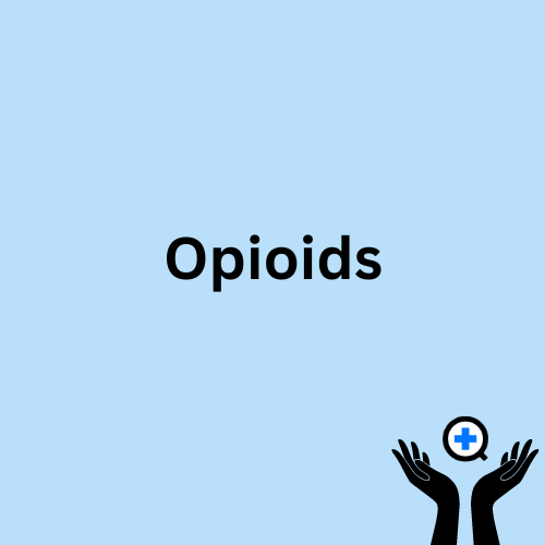 A blue image with text saying "Opioids and Their Dangers"