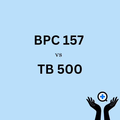 A blue image with text saying "BPC-157 vs TB-500"